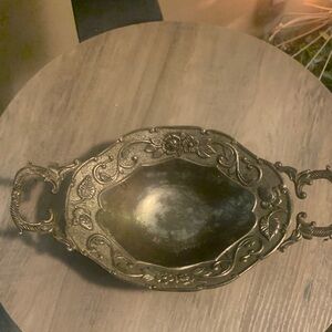 Vintage Ornate Brass Tray studio silversmith silver plated